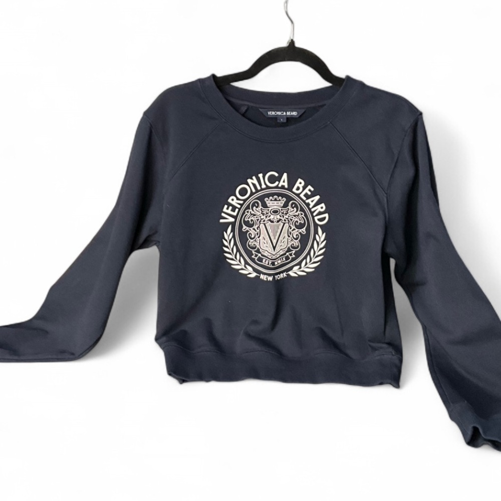 Veronica Beard Navy Sweatshirt with Emblem - Picture 6 of 14